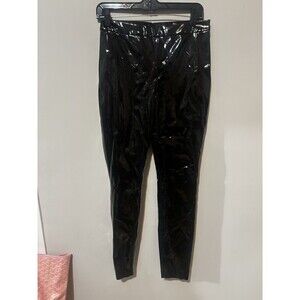 Alice + Olivia Maddox Black Vegan Leather Leggings Pants SIZE 8